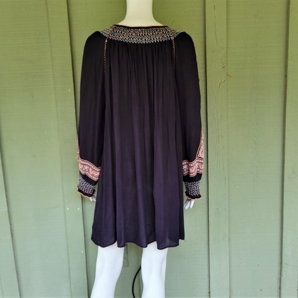 FREE PEOPLE Wind Willow Embroidery Dress Medium M Boho - Picture 5 of 6